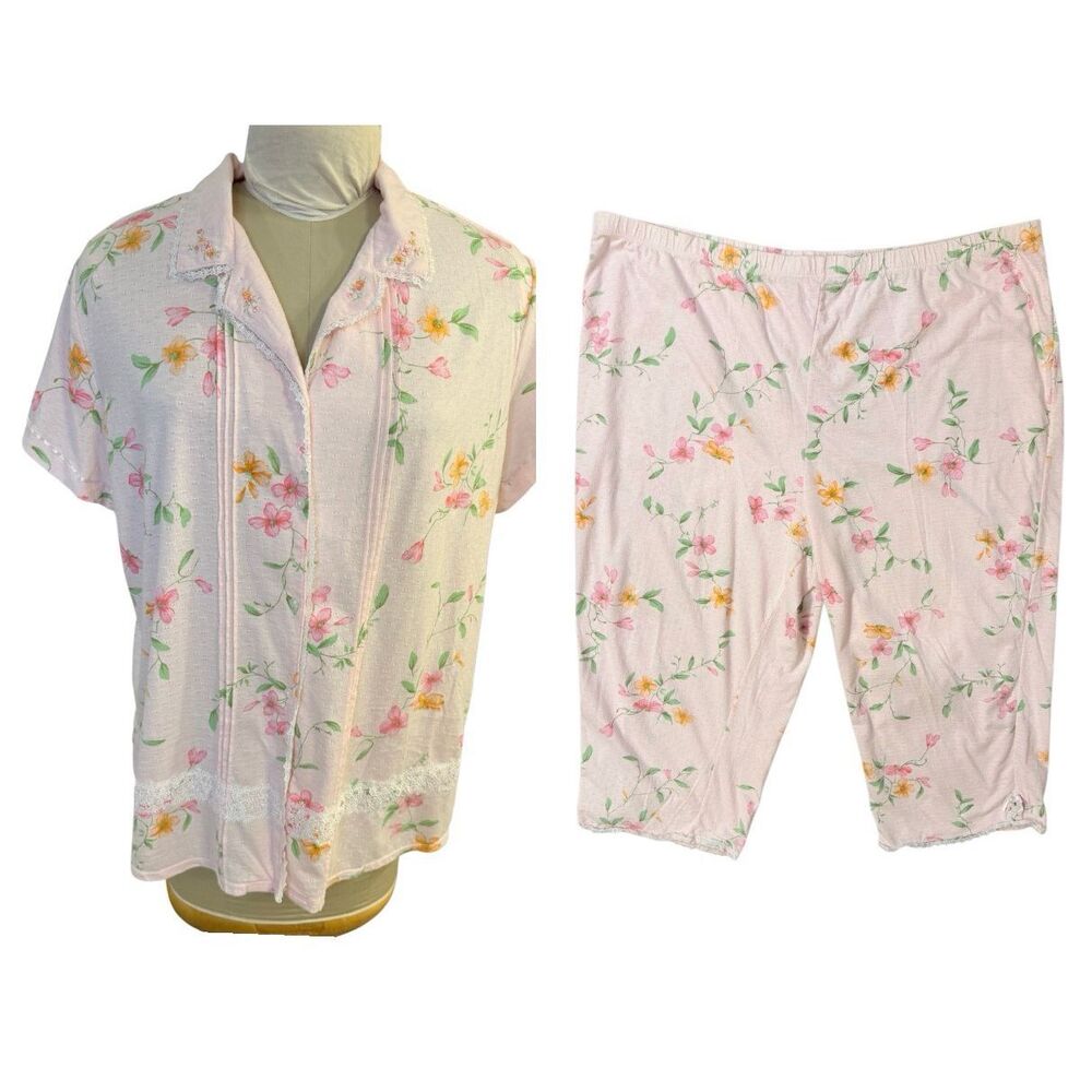 Secret Treasures Women’s Capri Pajama Set Plus Sz. 3X Leisure Slumber Comfort